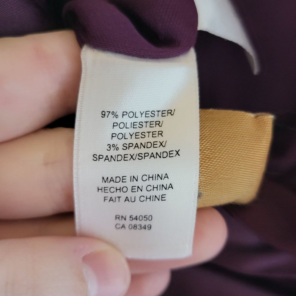 Evan Picone Women's Sleeveless Ruched Purple Dress Size 6 Office Career Date - Picture 4 of 9